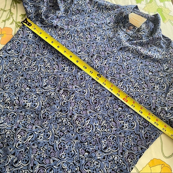 Pendleton Bow Tie detail Blue Pattern Print Secretary Blouse long sleeves - Picture 13 of 16